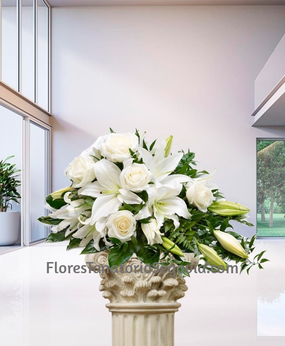 Centro funerario alargado blanco