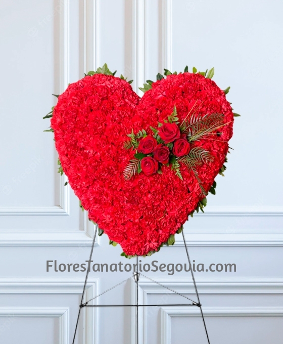 Corazón funerario rojo