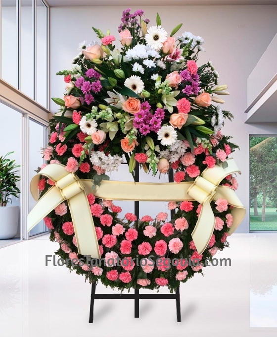Corona funeraria Supreme Rosa